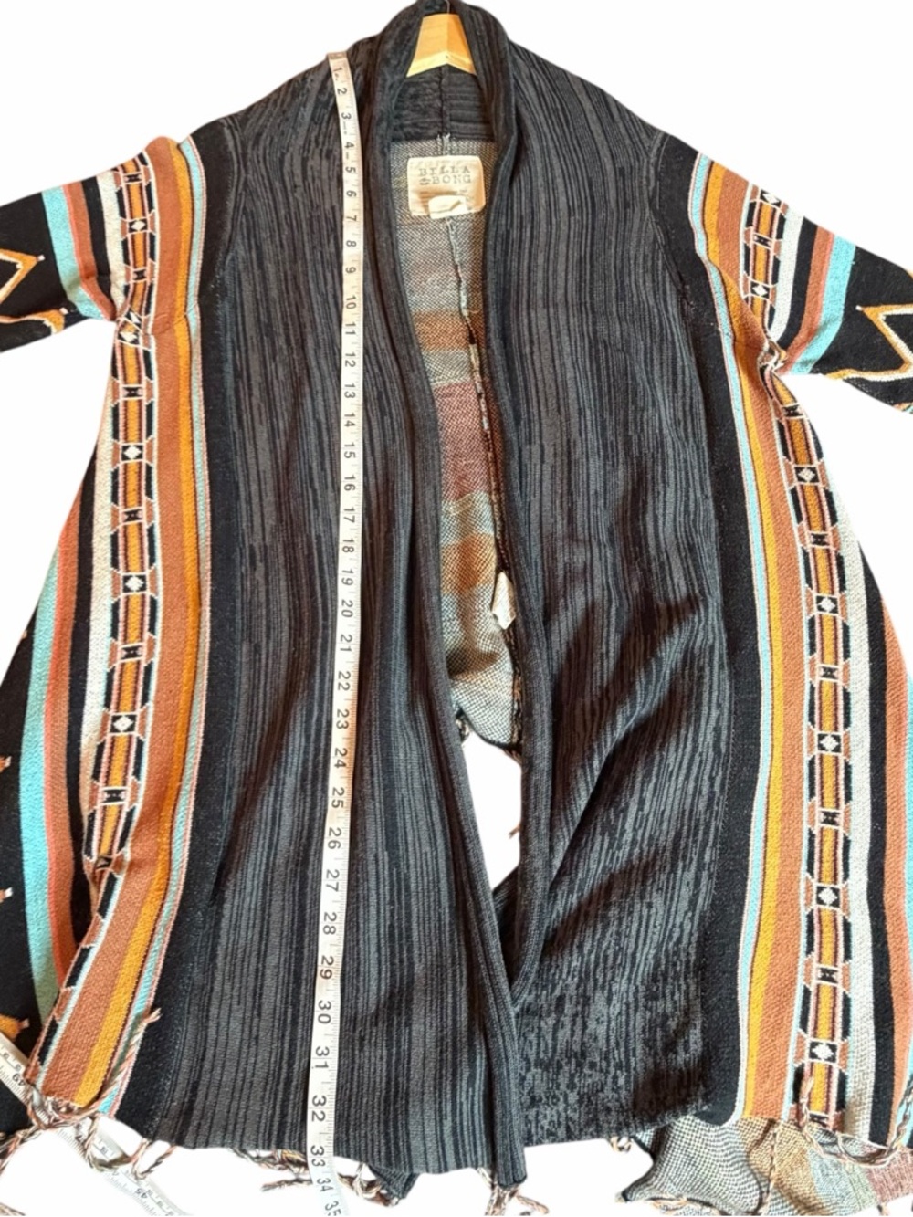 BILLABONG OPEN FRONT CARDIGAN SWEATER SIZE LARGE - Picture 8 of 11